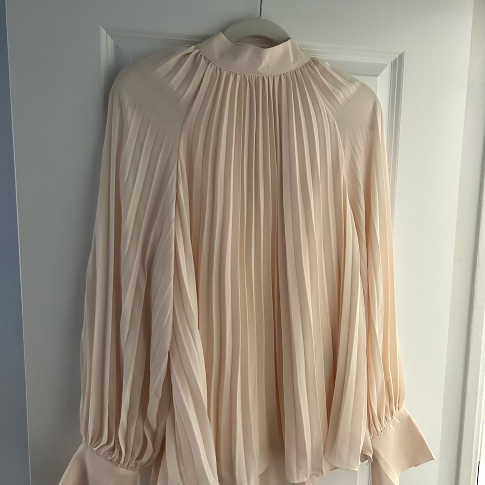 H&M pleating Balloon sleeve top size L